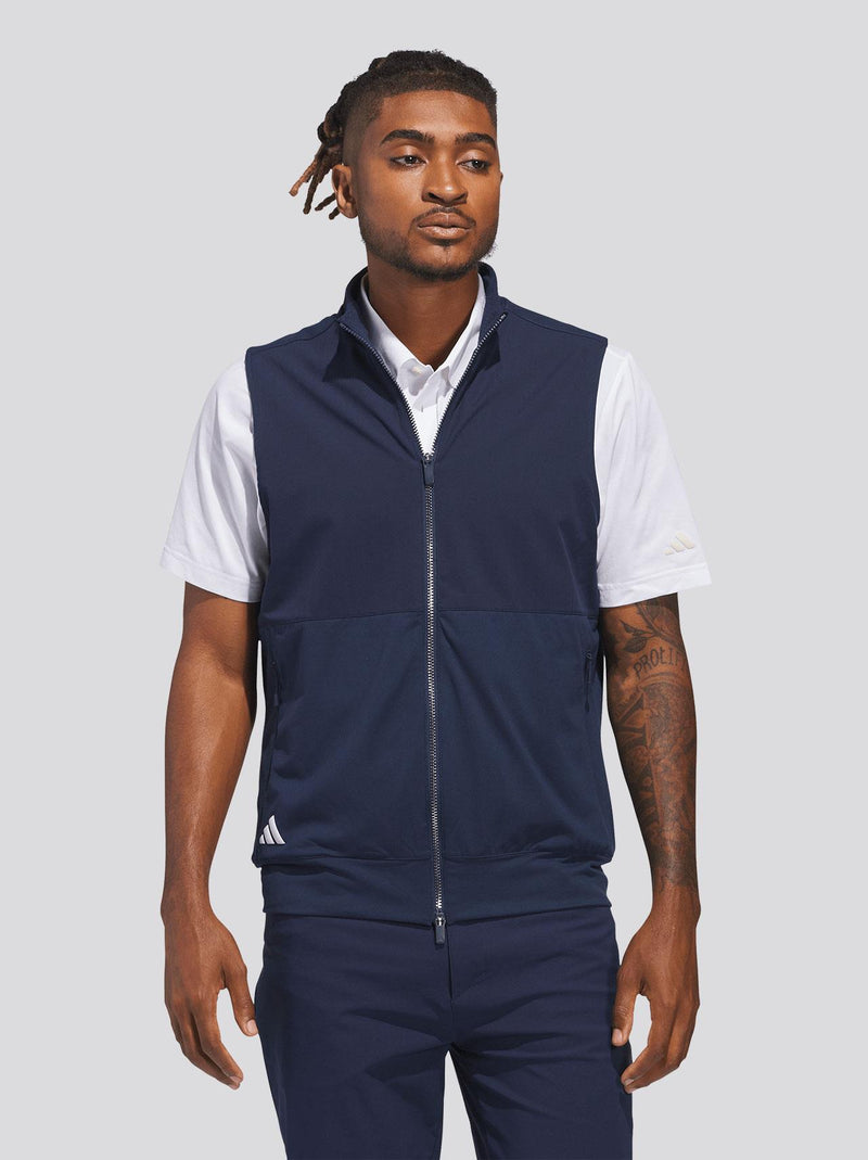 adidas Ultimate365 Tour Full Zip Gilet in Collegiate Navy - main product view