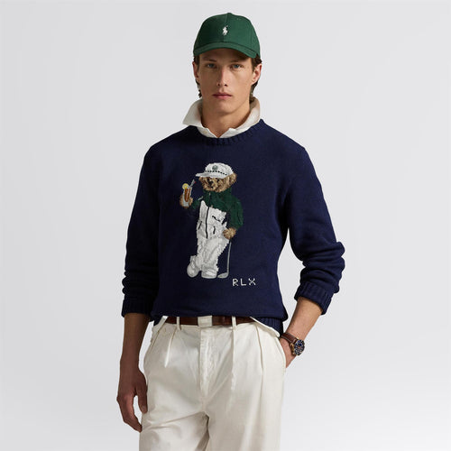 RLX Bear Cotton Knit Sweatshirt Refined Navy