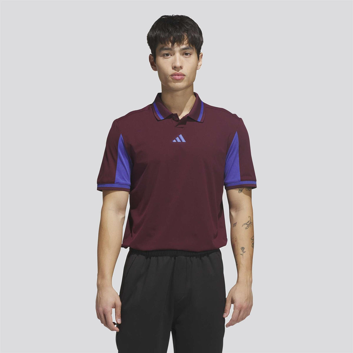 Beyond The Course Vent Twistknit Polo Shirt Maroon/Dual Indigo