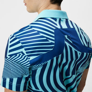 KV Tour Print Regular Fit Polo Dazzle Wave Blue Curacao
