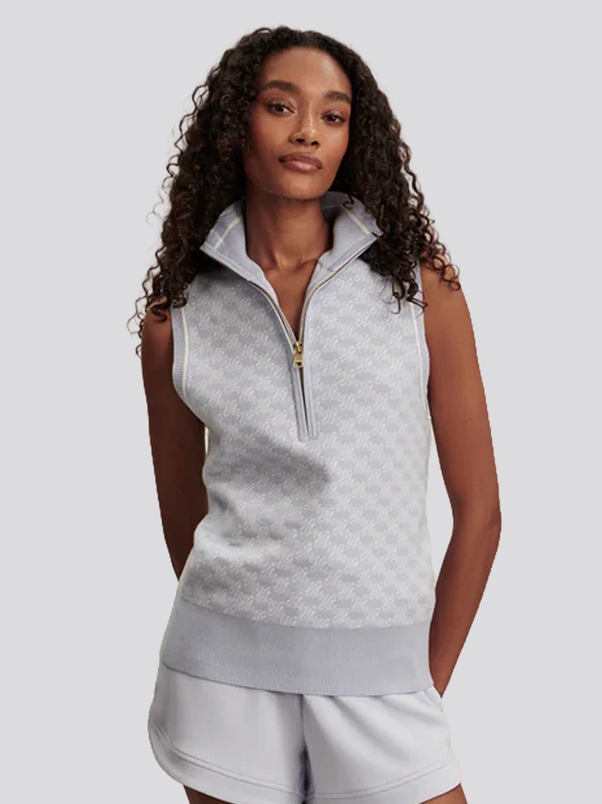 Vincent Half Zip Knit Xenon Blue/White