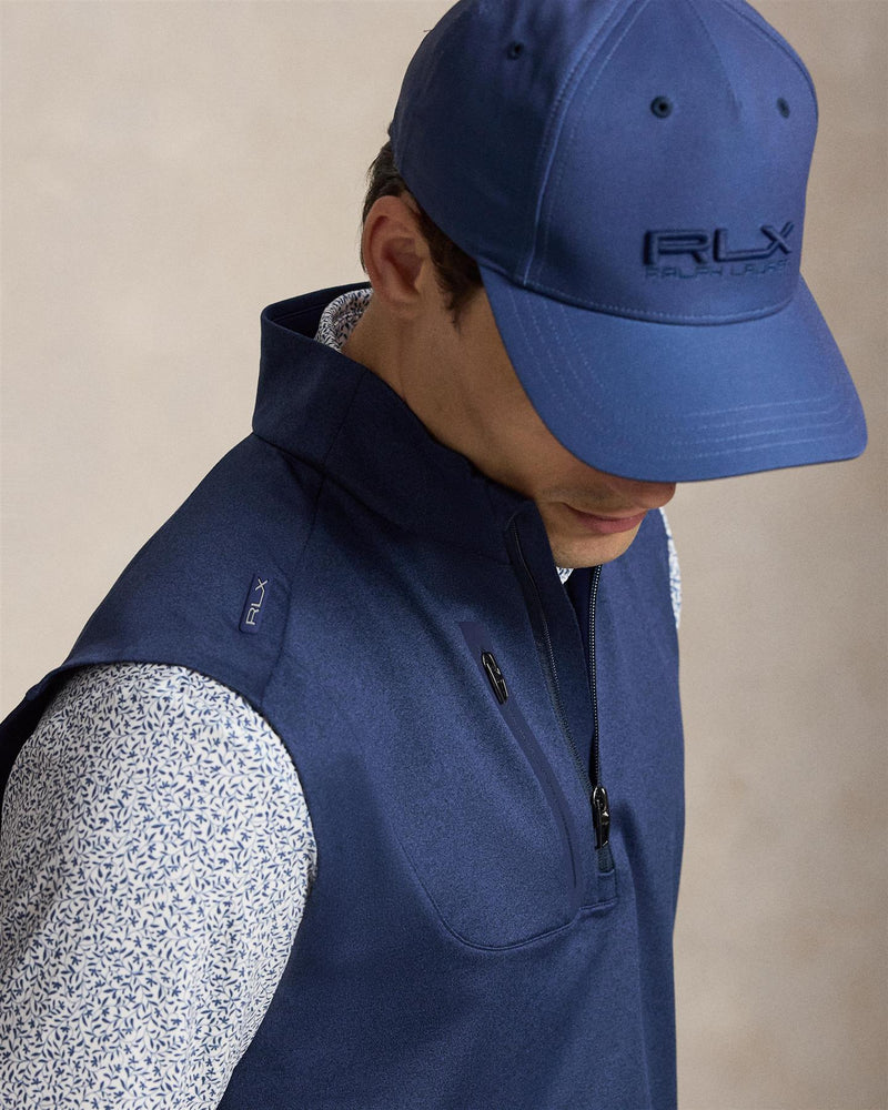 Stretch Jersey Quarter Zip Vest Spring Navy Heather