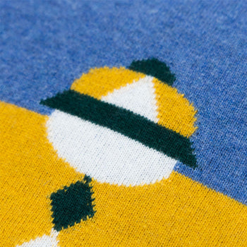 Geometric George Intarsia Knit Denim