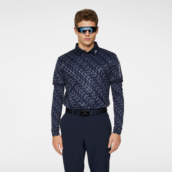 Tour Tech Regular Fit Print Polo Bias Bridge Navy