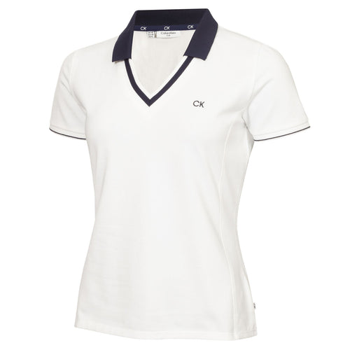 Damen-Poloshirt aus Delaware-Baumwollmischung, Weiß – SS24