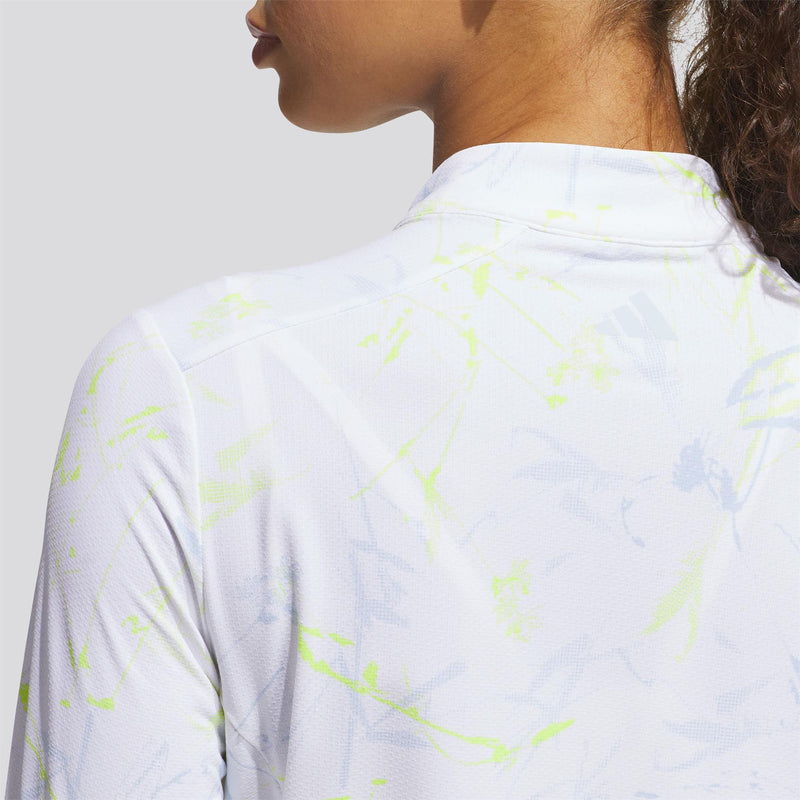 Ultiamte365 Cool Feeling Printed Quarter Zip Mock Neck Frozen Lemon