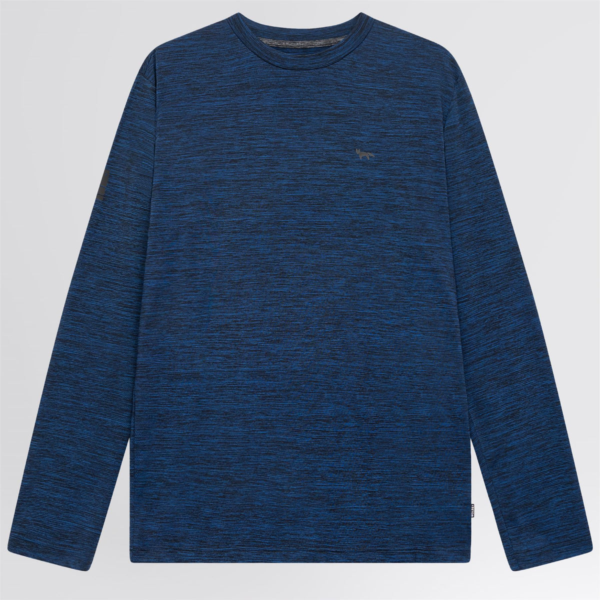 Long Sleeve Mesh Textured T-Shirt Navy