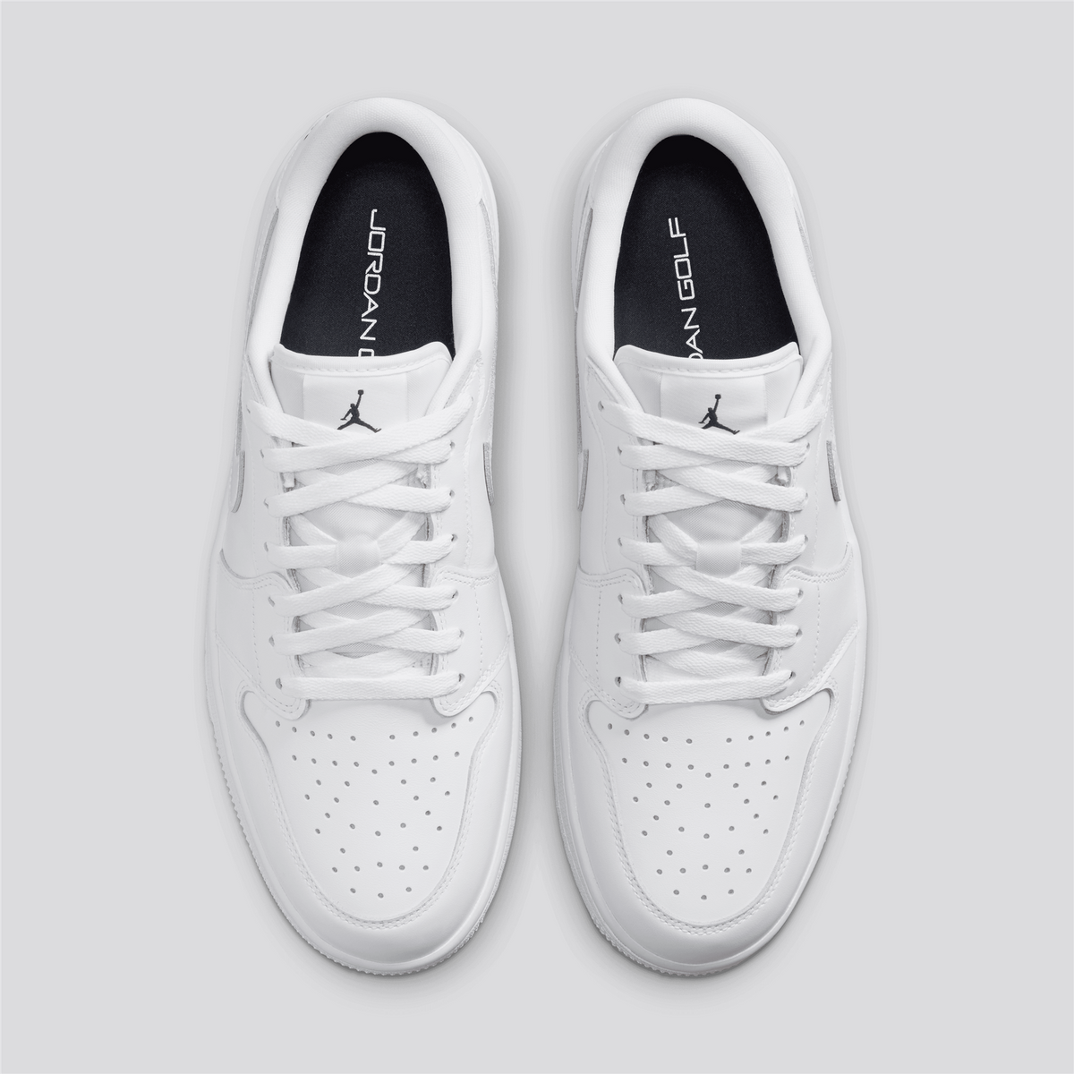 Air Jordan 1 Low Spikeless Golf Shoes White/Metallic Silver/Gum Light Brown