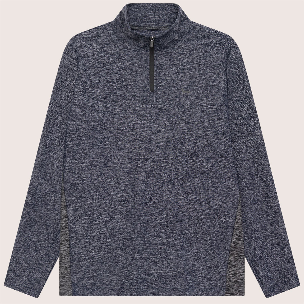 Panelled Mesh Quarter Zip Mid Layer Navy