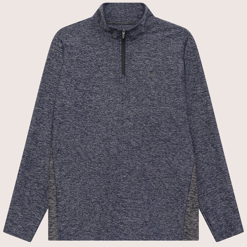 Panelled Mesh Quarter Zip Mid Layer Navy