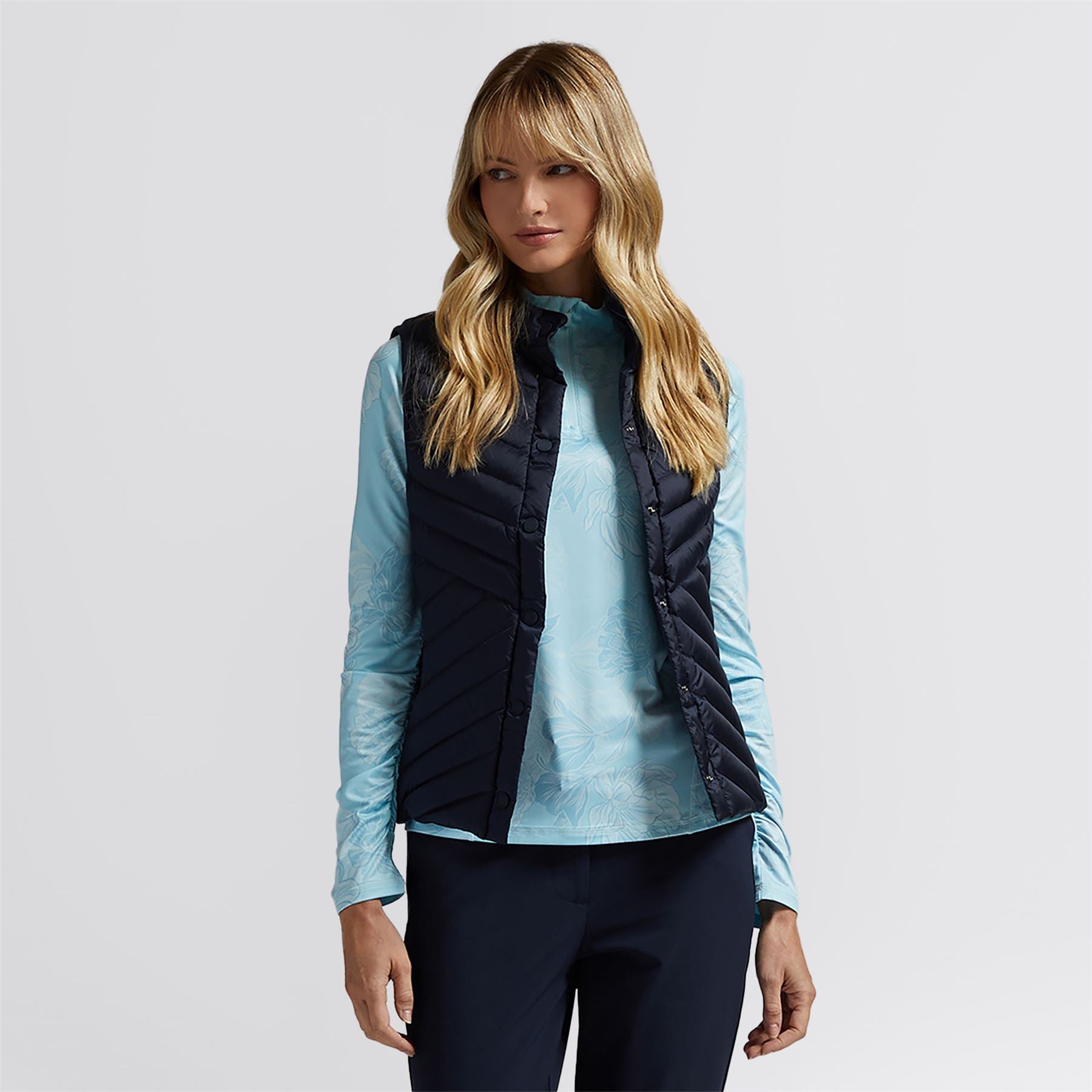 Down Quilted Taffeta Tech Gilet Twilight