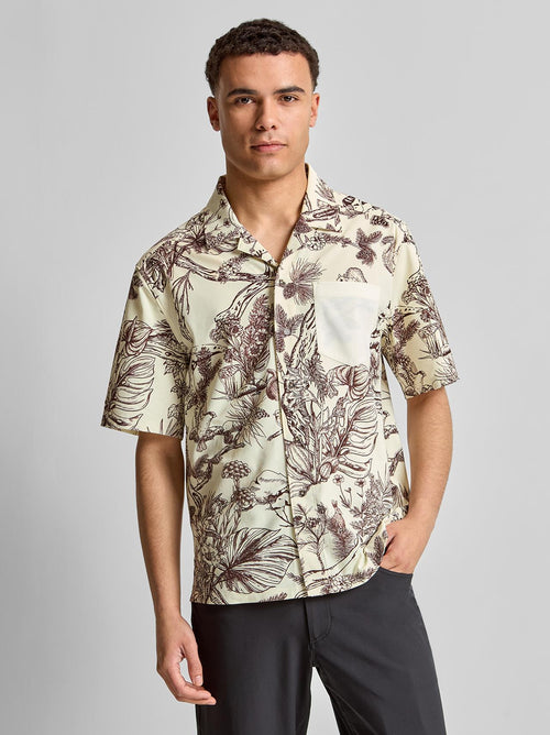 Short Sleeve Shirt Brown Botanical