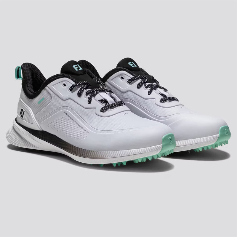 Pro Spikeless Golf Shoes White/Black/Teal