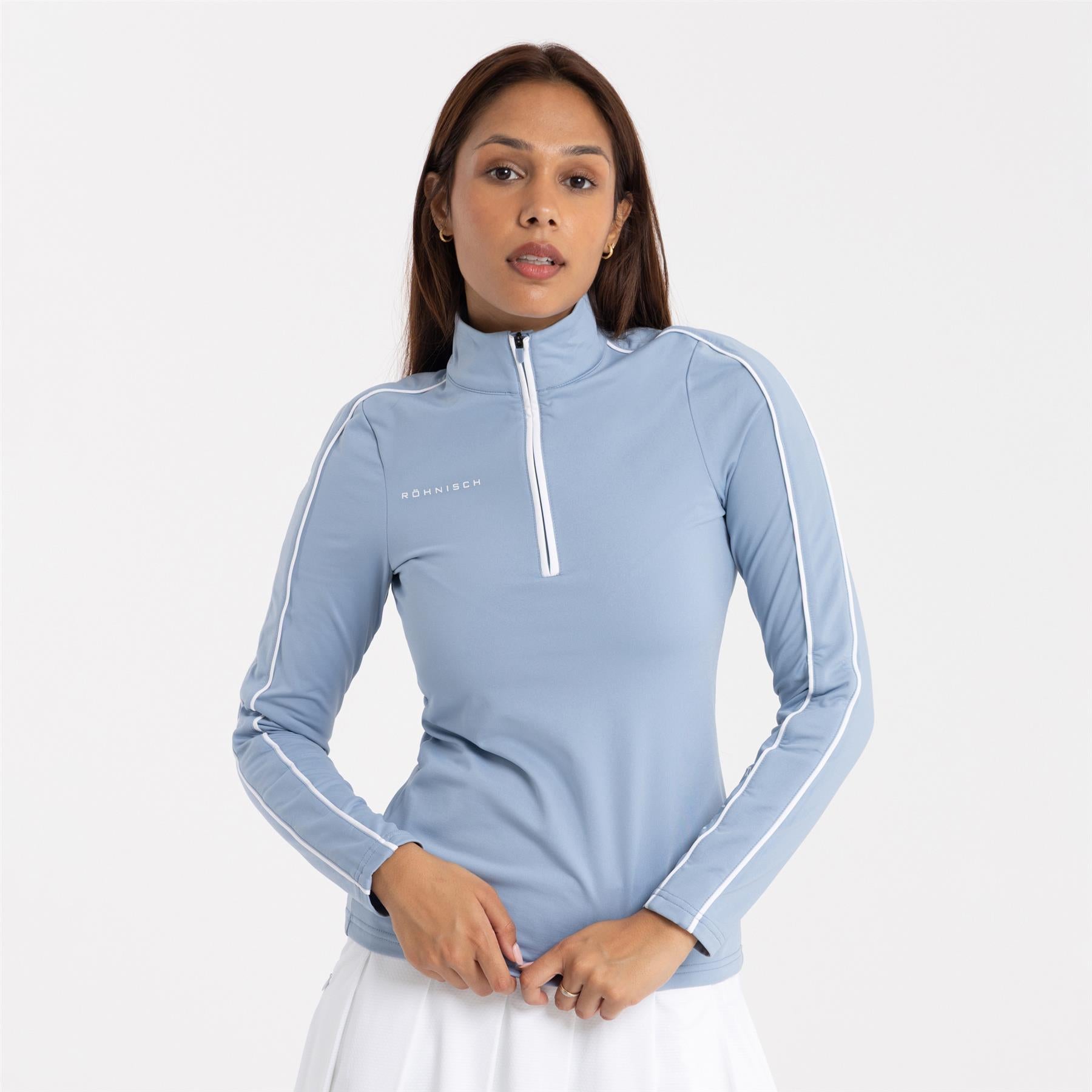 Amie Brushed Mid Layer Dove Blue