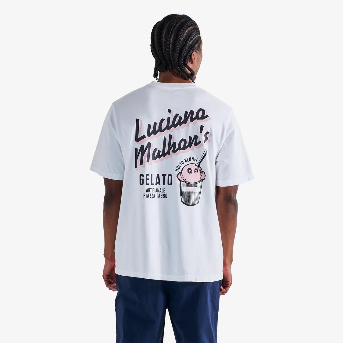 Malbon Golf Gelato Stand Pocket T-Shirt White | TRENDYGOLF UK