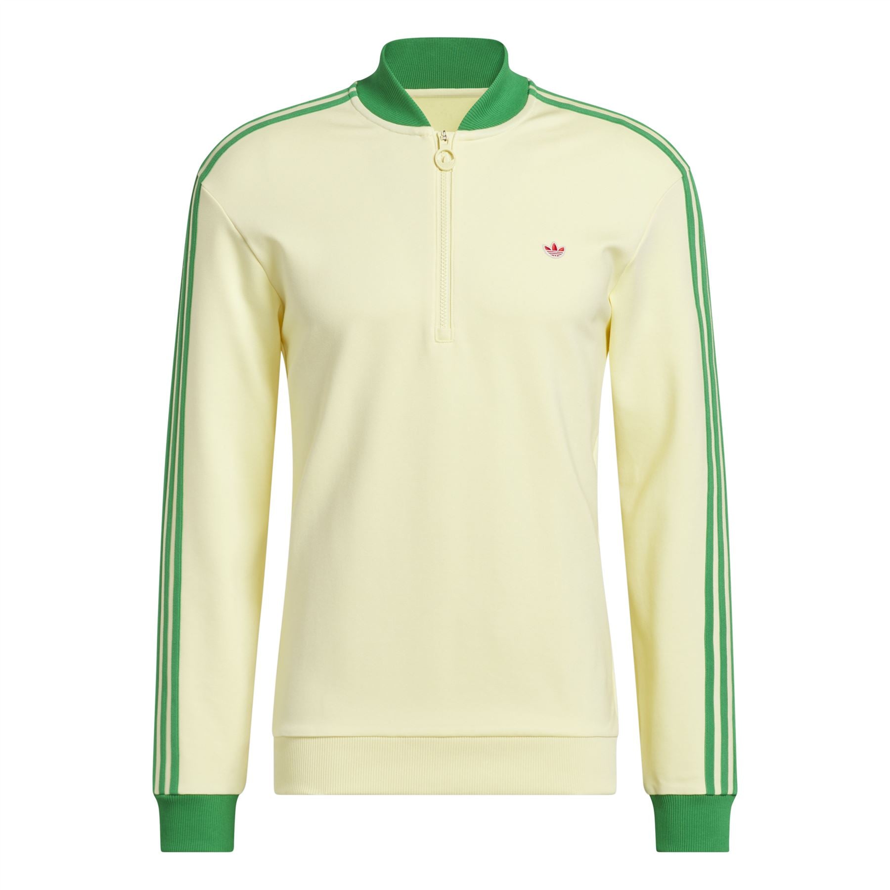 adidas Golf Originals Stripes Quarter Zip Yellow TRENDYGOLF UK