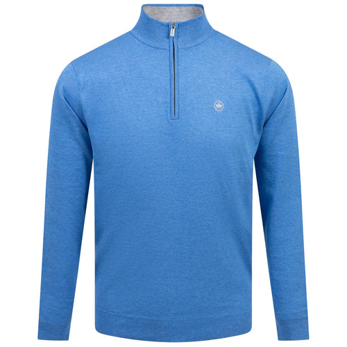 Coolspun Cotton Quarter Zip Mid Layer Blue Poppy - SS25