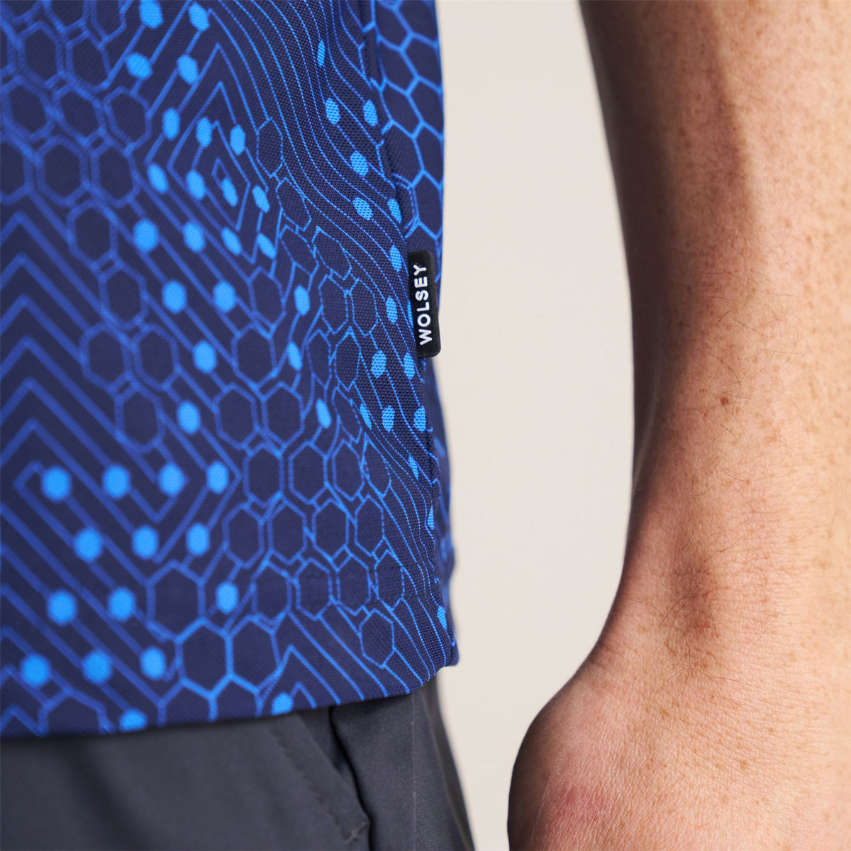 AOP Tech Camo Polo Blue