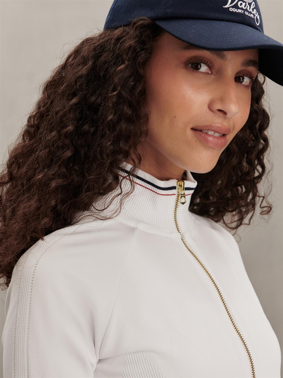 Len Seamless Zip Through White