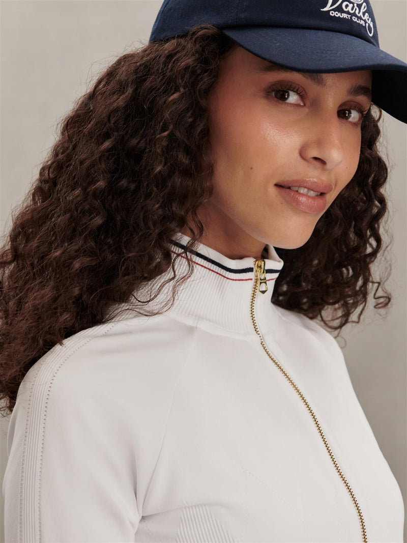 Len Seamless Zip Through White