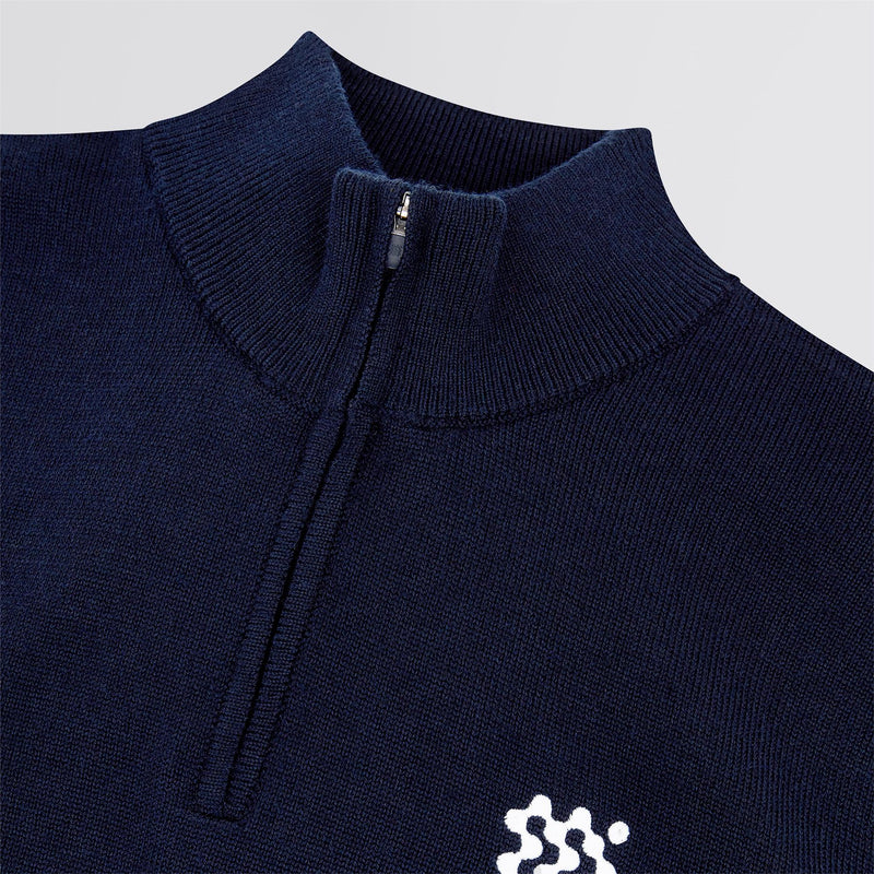 Merino Wool Quarter Zip Windbreaker Midnight