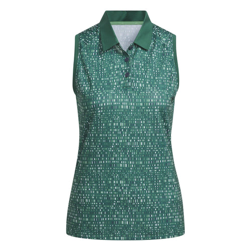 Womens Ultimate365 Printed SL Polo Green - AW24