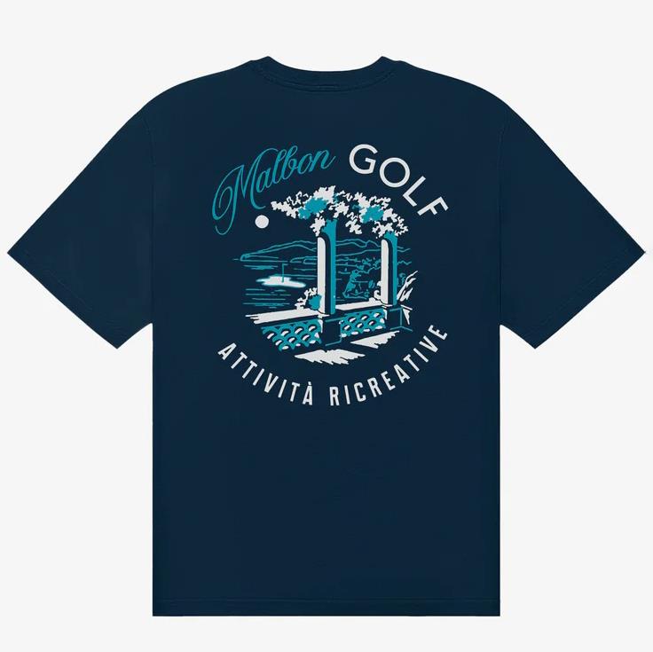 Malbon Golf Recreation T-Shirt Navy | TRENDYGOLF UK