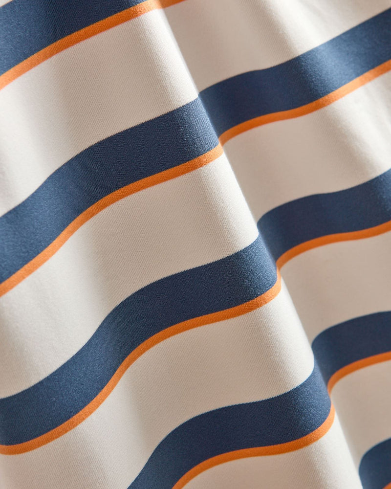 Cloudspun Stripe Polo Shirt Warm White/Dark Indigo
