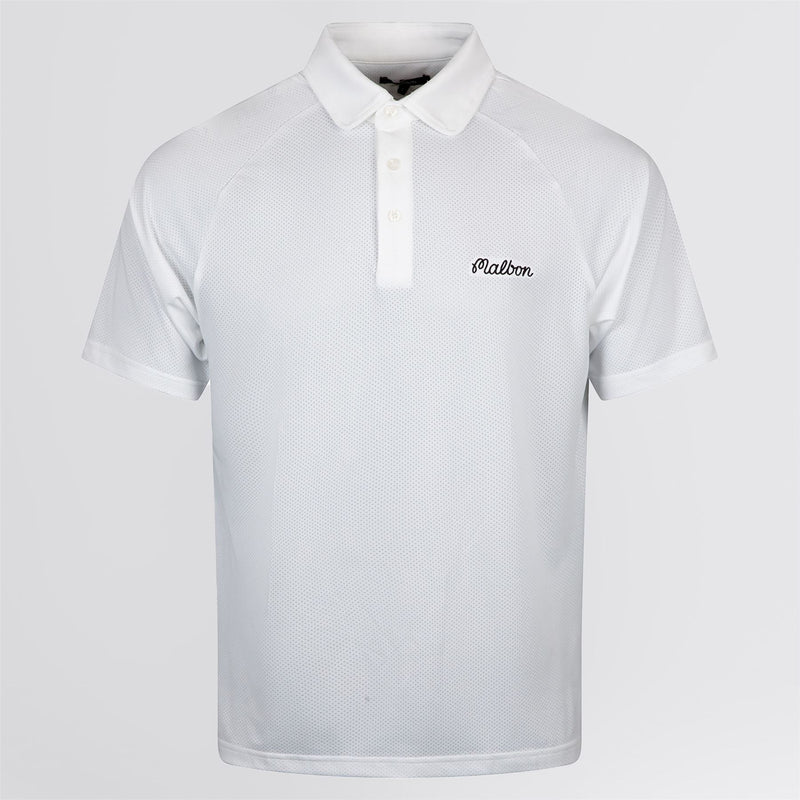 Evergreen Raglan Sleeve Mesh Polo White