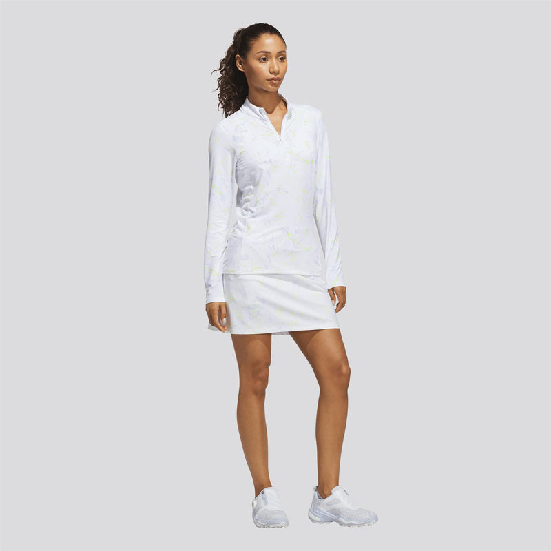 Ultiamte365 Cool Feeling Printed Quarter Zip Mock Neck Frozen Lemon