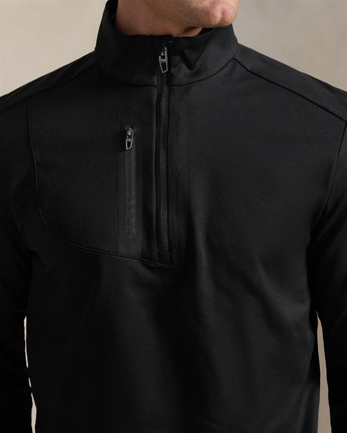 Stretch Jersey Pullover Polo Black