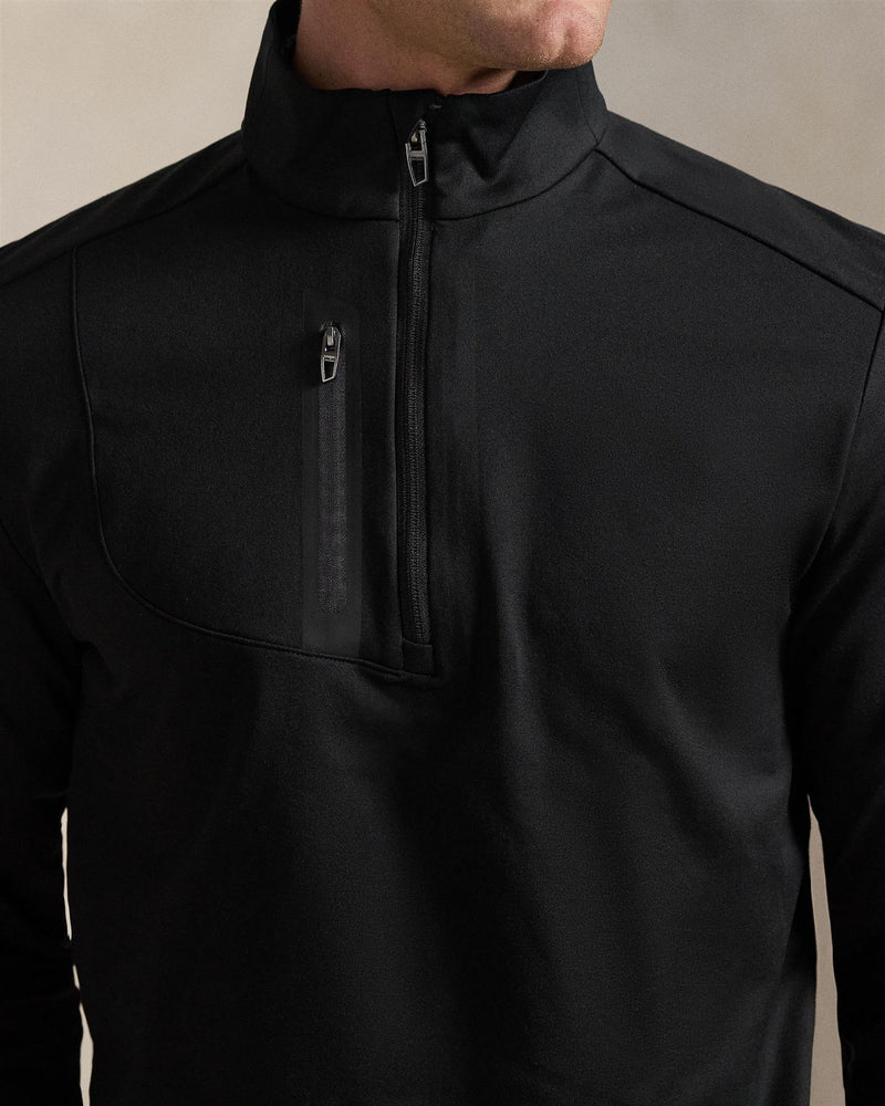 Stretch Jersey Pullover Polo Black