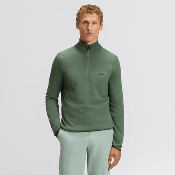 BOSS Ever-X Quarter Zip Open Green | TRENDYGOLF UK