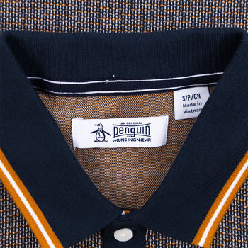 Tipped Jaquard Polo Dark Sapphire
