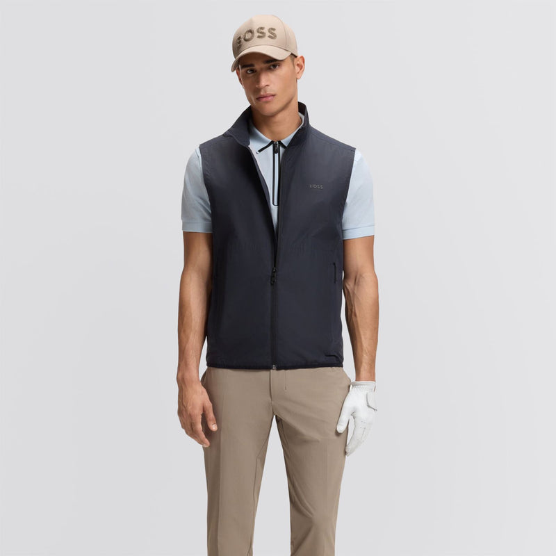 Terrace Zip Polo Open Blue