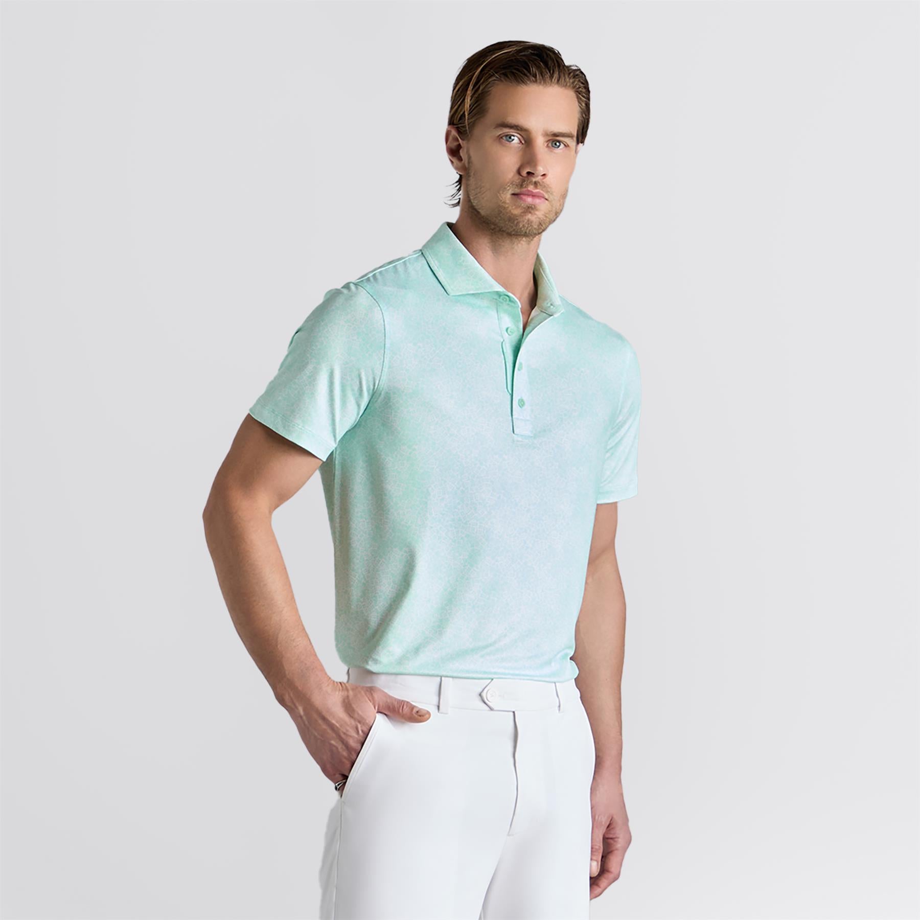 Hydrangea Tech Jersey Polo Menthol