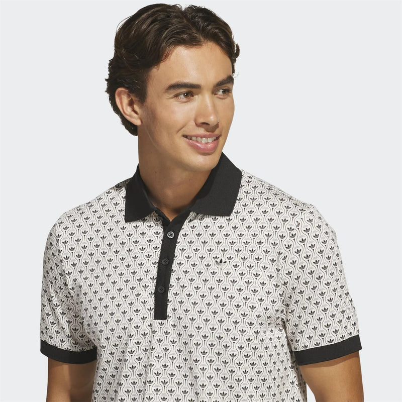 Originals All Over Trefoil Polo Black/Chalk White
