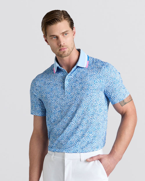 Fireworks Print Tech Jersey Polo Baja