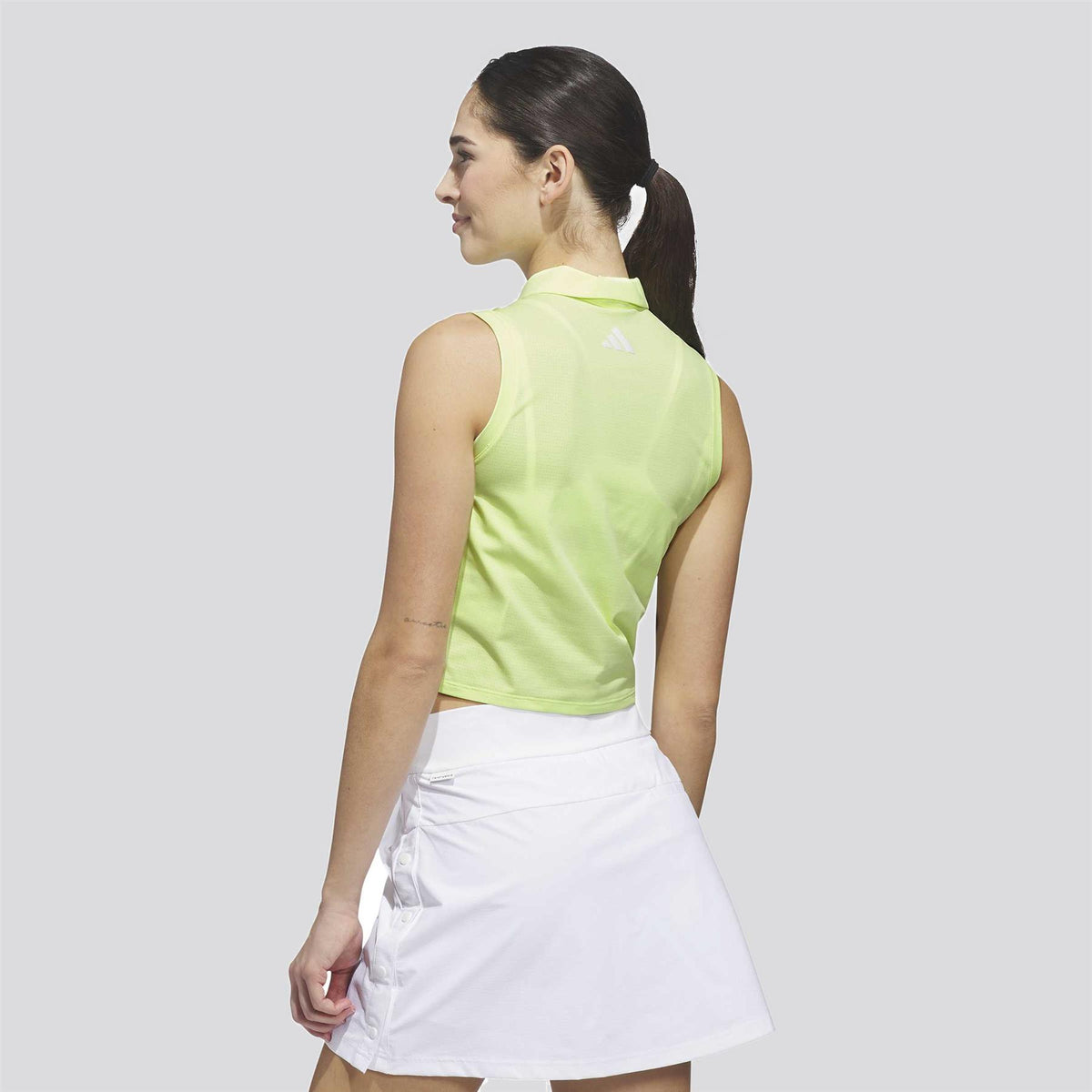 Beyond The Course Crop Twistknit Polo Shirt Frozen Lemon
