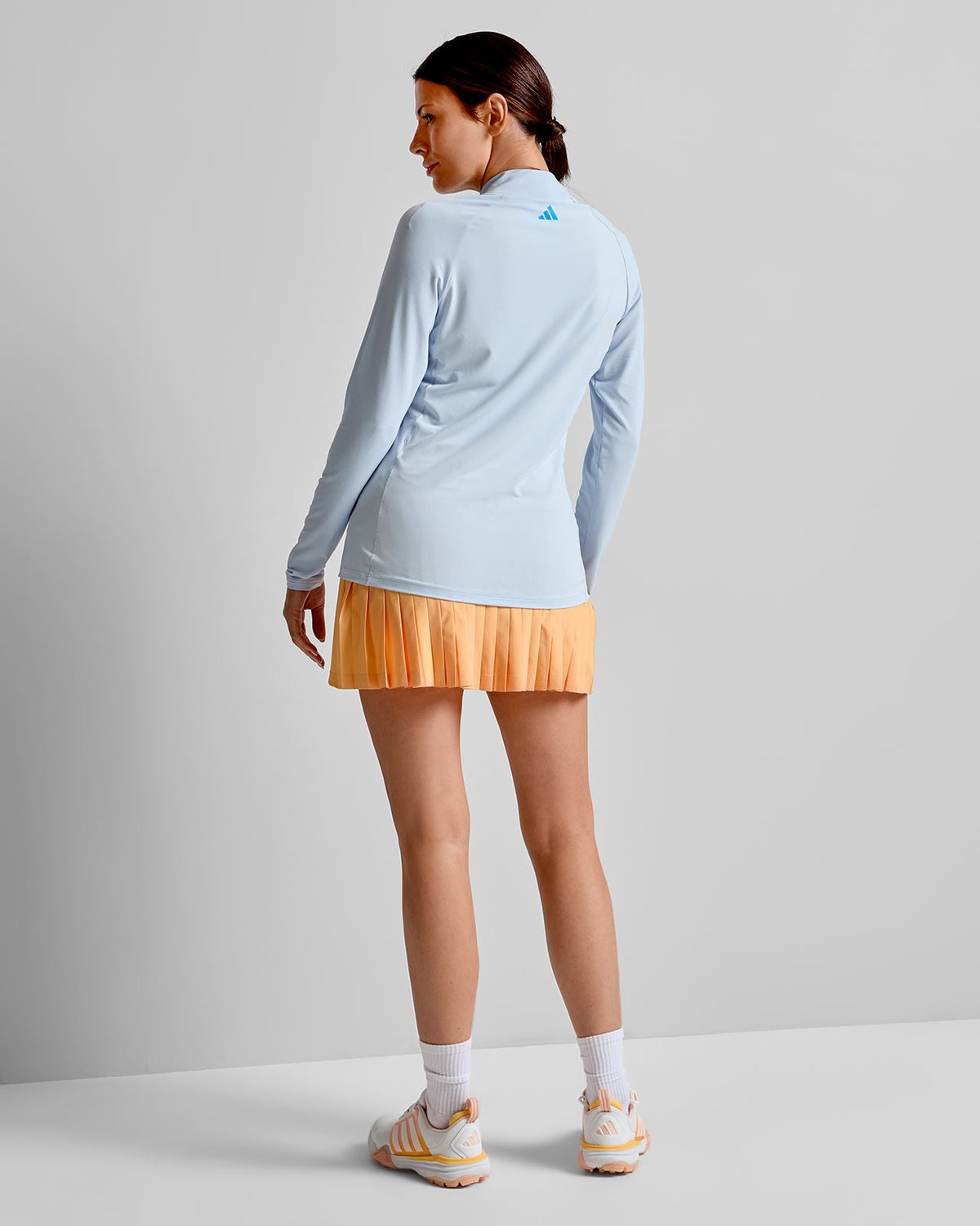 Ultimate365 Solid Quarter Zip Mock Neck Crystal Sky