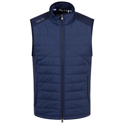 Gilet hybride en laine fraîche à fermeture éclair complète RLX Classic Fit Refined Navy - SS24