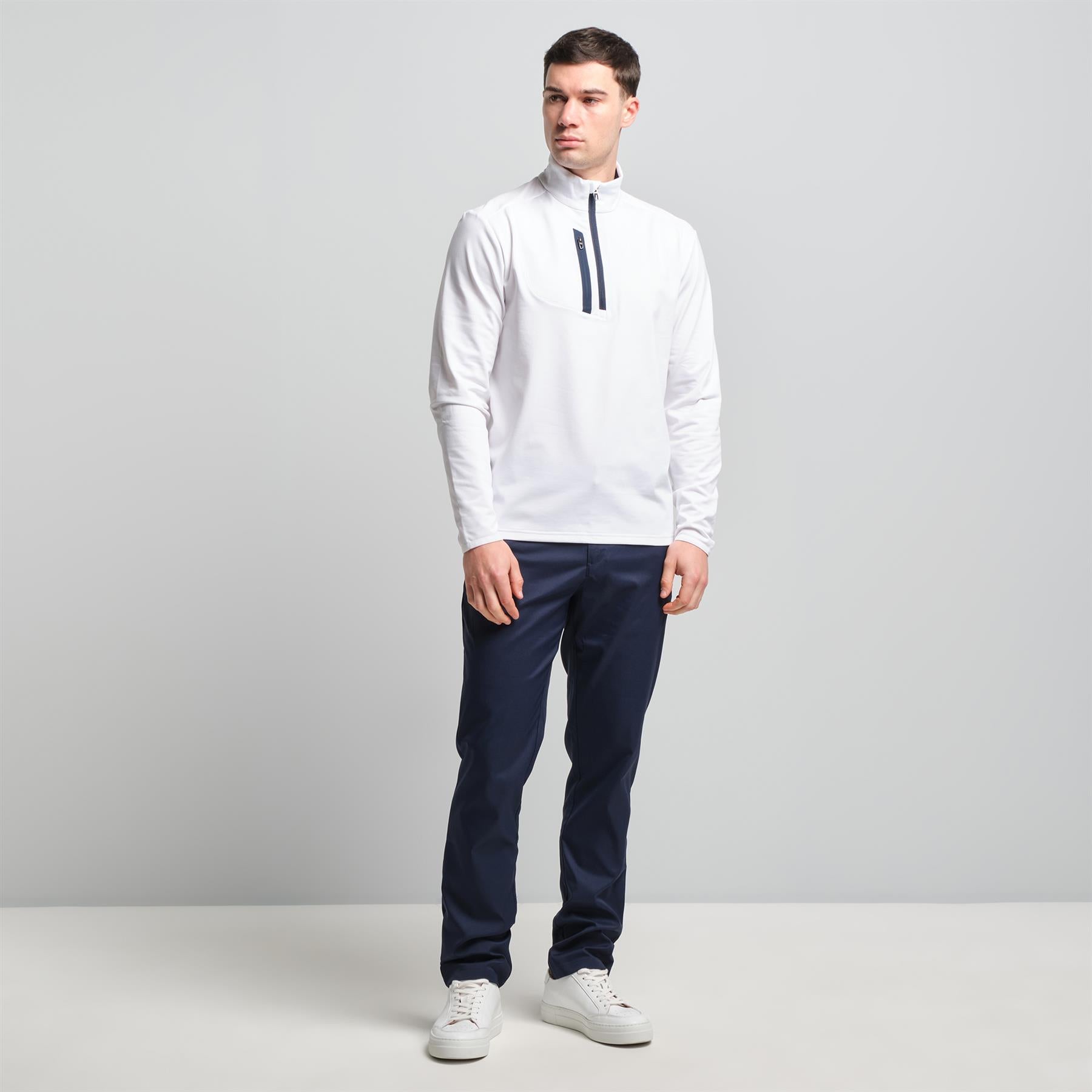 Ralph Lauren RLX Half Zip Stretch Jersey Pullover Ceramic White