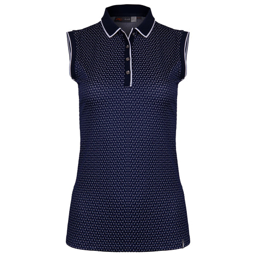 Womens Ella Structure SL Polo Atlanta Blue/White - SS25