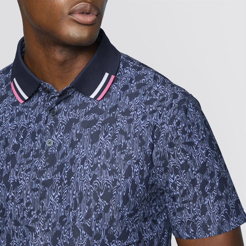 Contrast Collar Tech Pique Polo Twilight