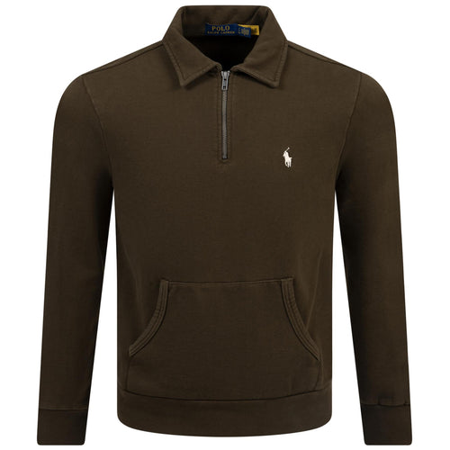 Polo Golf Half Zip Cotton Sweatshirt Dark Loden - AW24