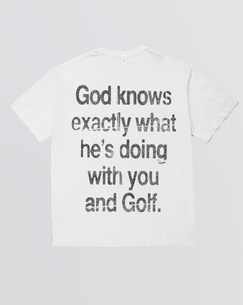 Students Golf God Knows T-Shirt White | TRENDYGOLF UK