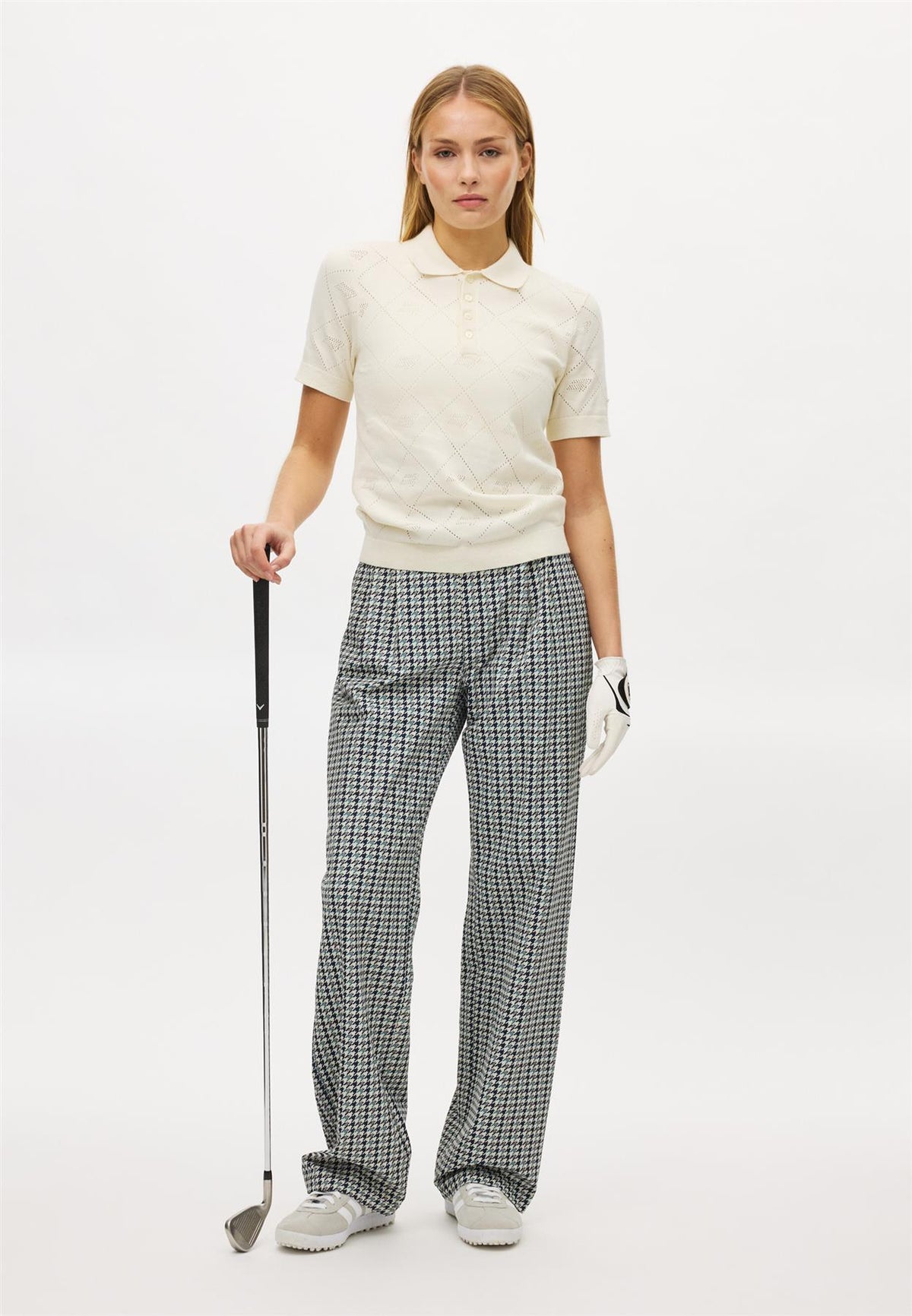 Elevate Trousers Navy Houndstooth