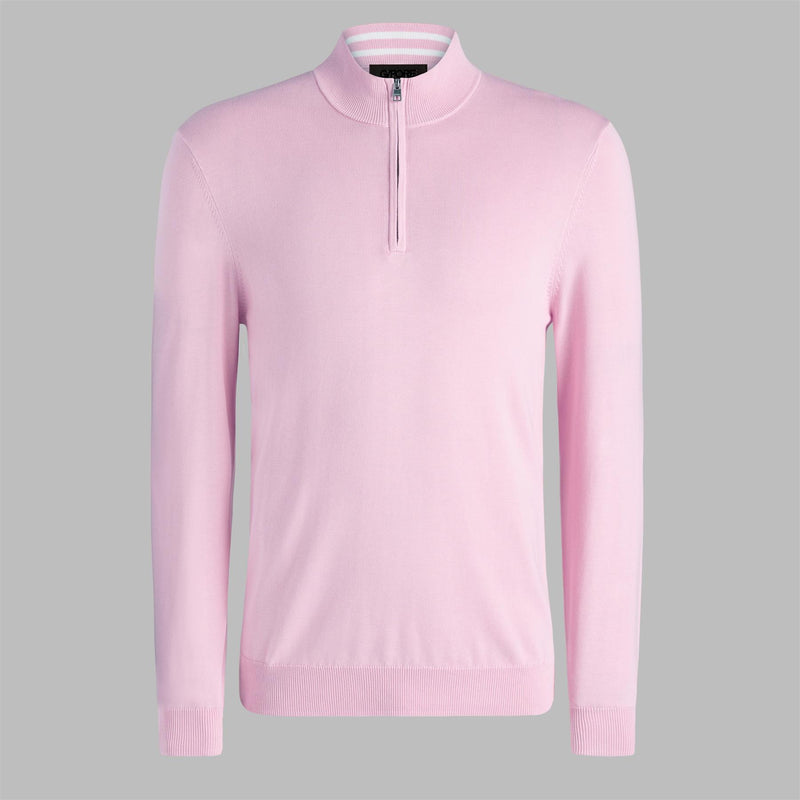 Cooling Cotton Quarter Zip Sweater Dark Blush