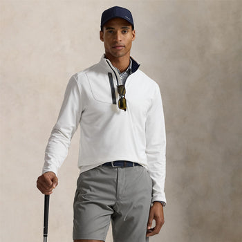 Ralph Lauren RLX Half Zip Stretch Jersey Mid Layer Ceramic White