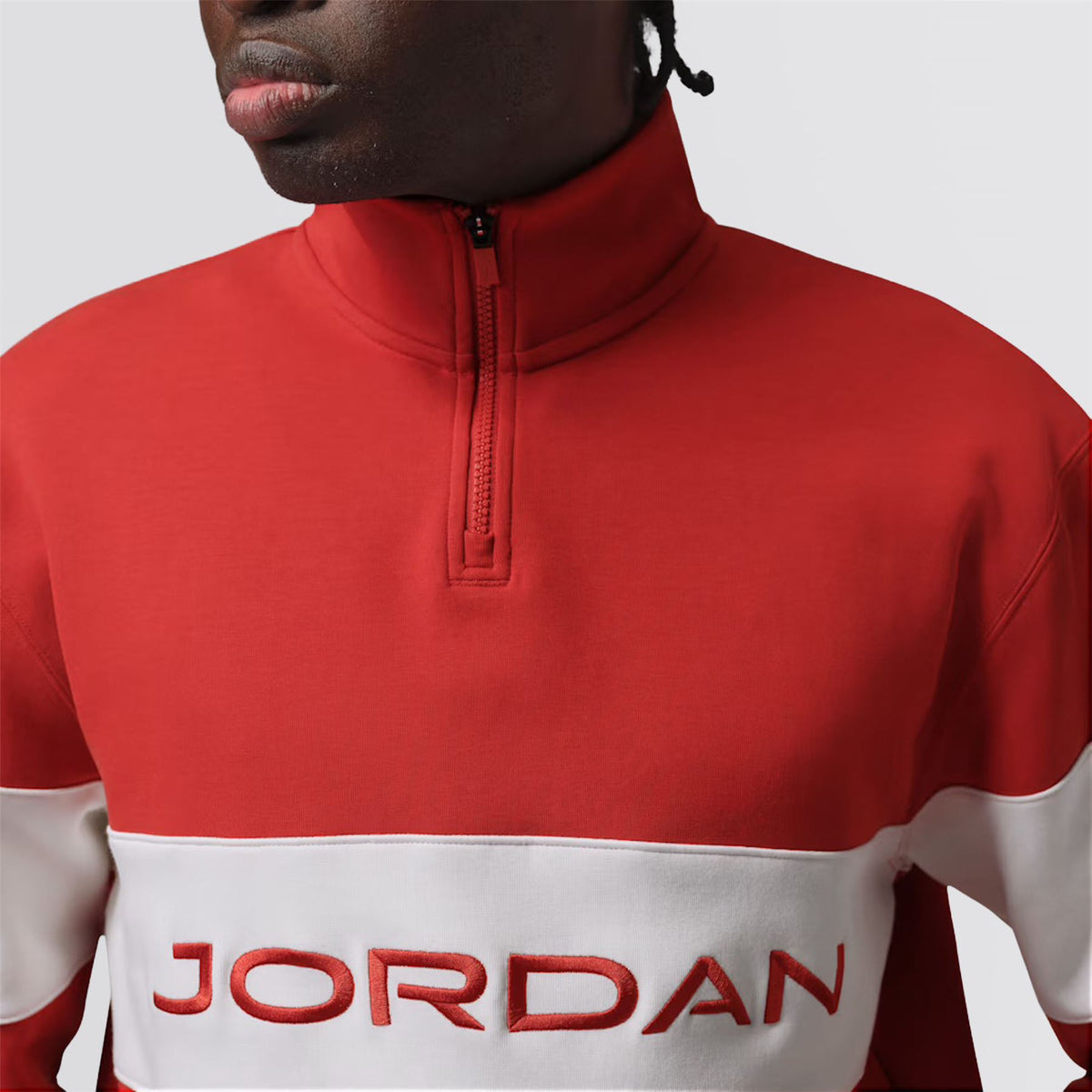 Jordan Dri-FIT Golf Half Zip Mid Layer Mystic Red/Sail